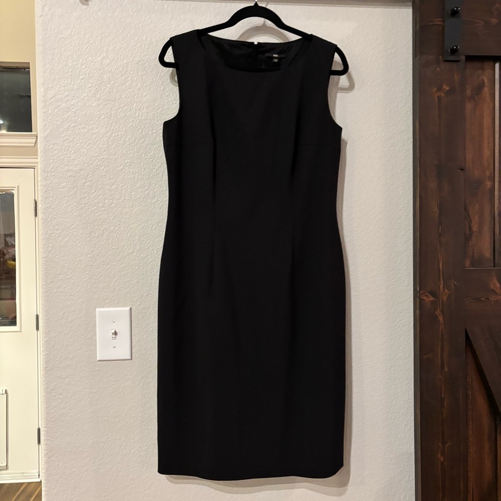 ❗️FINAL❗️Hugo Boss Little Black Sheath Dress Sleeveless 8